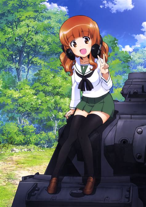 Sugimoto Isao Takebe Saori Girls Und Panzer Absurdres Highres Official Art 10s 1girl D