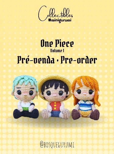 One Piece amigurumis Boneca de crochê Receita de amigurumi Idéias