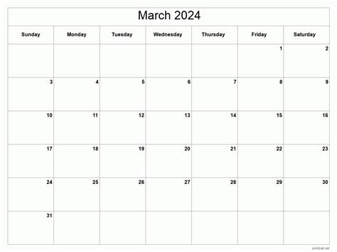 Free Monthly Calendar March 2024 Delia Fanchon