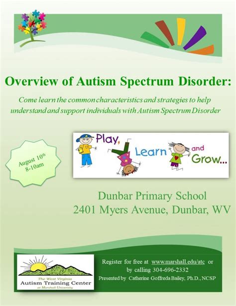 Dunbar Primary School Overview Of Autism Spectrum Disorder Wv Autism