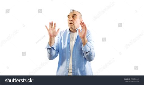 Portrait Old Man Shocked Man Scared Stock Photo 1704541849 Shutterstock
