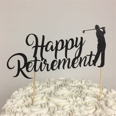 Happy Retirement Golf Cake Topper Retirement Glitter Etsy
