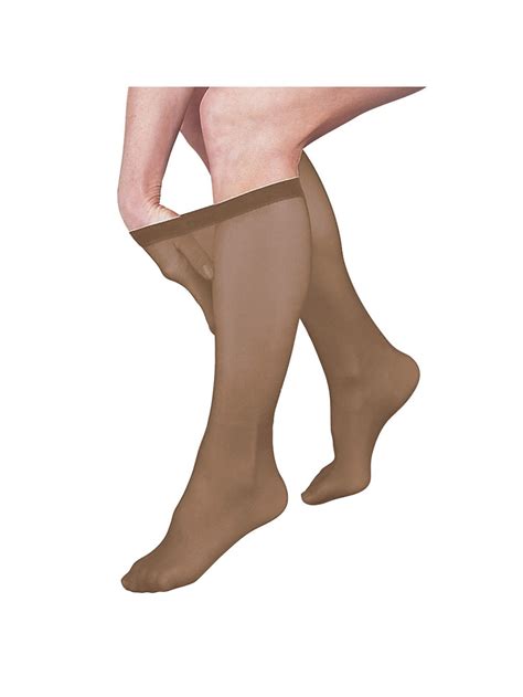 Women S Firm Support Sheer Knee Highs Compression Stockings Taupe