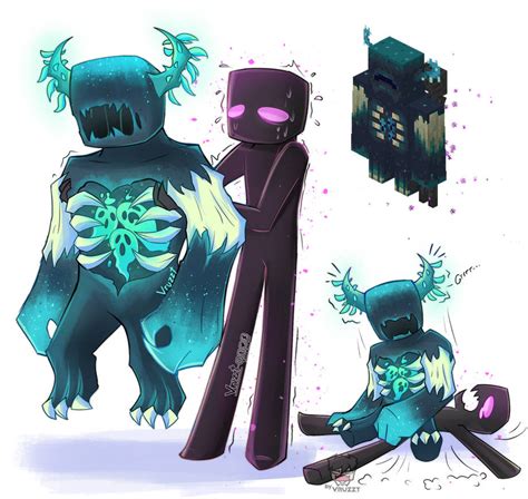 minecraft warden and enderman by vruzzt on deviantart