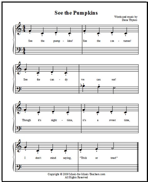 Halloween Songs For Beginner Piano With And Without Lettered Notes