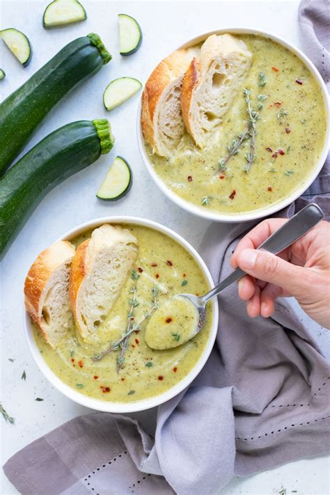 Healthy And Creamy Zucchini Soup Recipe Evolving Table