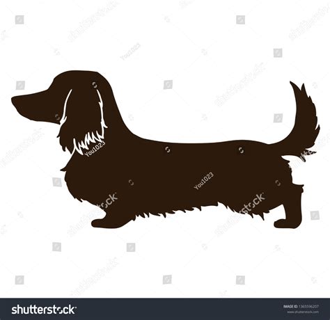 Long Haired Dachshund Black Silhouette Stock Vector Royalty Free 1365596207