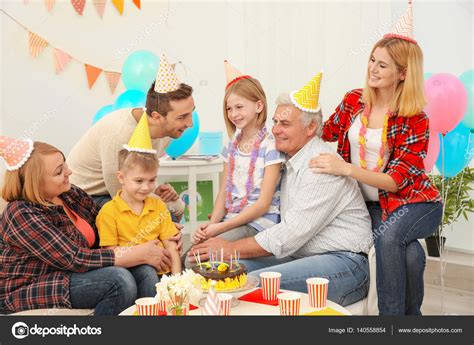 Family celebrating Birthday party — Stock Photo ...