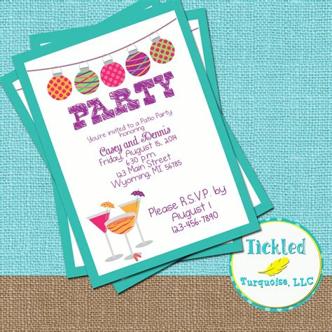 5 X 7 Summer Party Invitations Print On Your Own Pdf Or