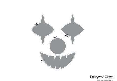 Pennywise Clown Face Pumpkin Stencil Pumpkin Pattern Pumpkin