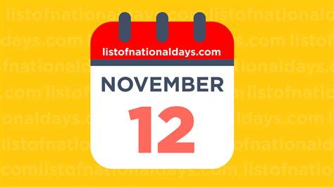 November 12th List Of National Days