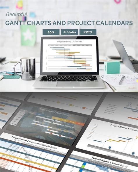 Wykresy Gantta I Szablon Kalendarza Projekt W Powerpoint