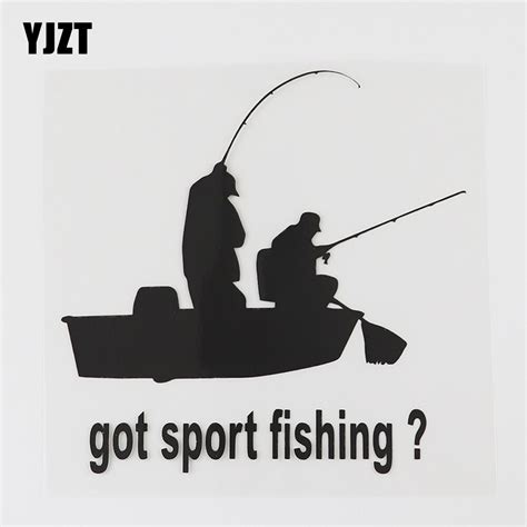 Yjzt 133cmx132cm Fun Got Sport Fishing Decal Vinyl Car Sticker Black