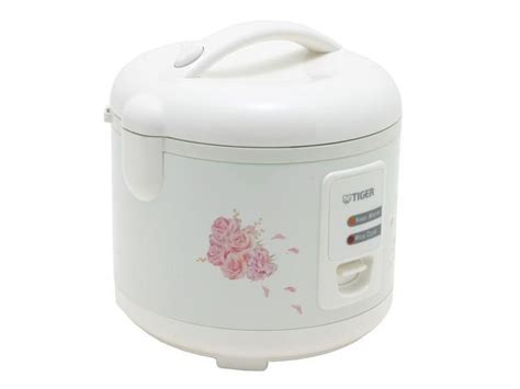 Tiger Cups Electric Rice Cooker And Warmer With Steam Basket White