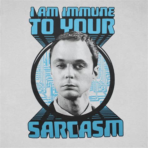 Big Bang Theory Immune To Sarcasm Gray Graphic Tee Shirt