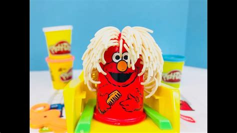 sesame street elmo play doh hair dressing toy haircut video dailymotion