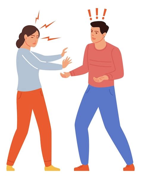 Premium Vector Couple Fight Man And Woman Yelling Quarrel People