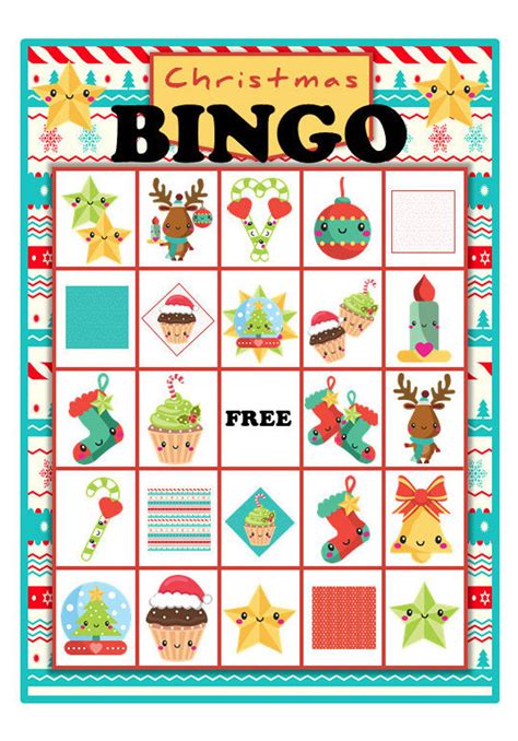 Printable Christmas Bingo Cards For Kids Christmas Bingo Etsy