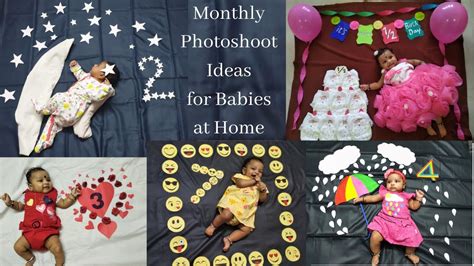 Baby Monthly Birthday Celebrations Photoshoot Ideas At Home Diy Easy