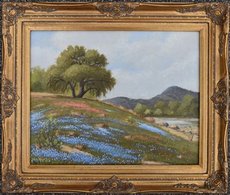 Hugo Herbeck Bluebonnets 1868 Texas Art Vintage Texas Paintings