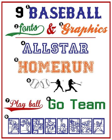 Baseball Fonts And Graphics Baseball Font Sports Fonts Free Sports Fonts