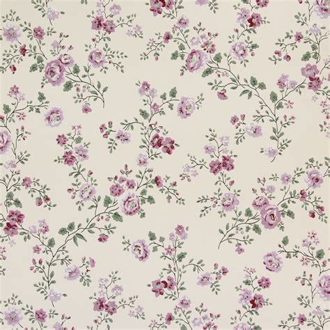 1950s Vintage Wallpaper Thomas Strahan Purple Flowers Rosies Vintage
