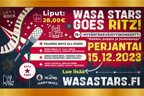 Wasa Stars Goes Ritz Hyväntekeväisyyskonsertti K 18 Ritz Vaasa