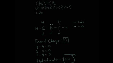 Lewis Structure Of Dimethylamine CH3NHCH3 YouTube