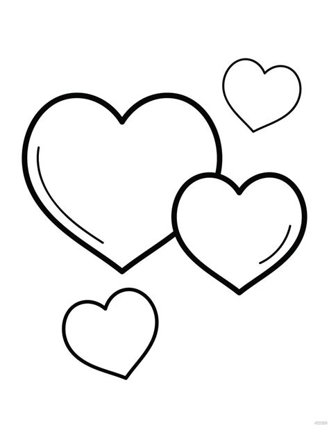Easy Heart Coloring Page For Kids In Illustrator Pdf Svg  Eps