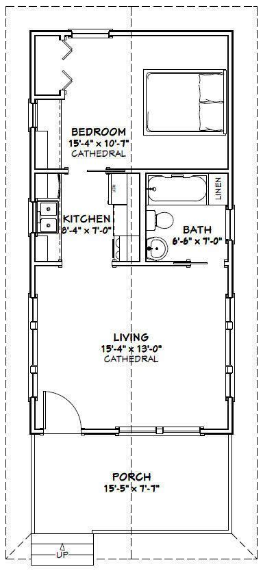 16x32 Tiny House 511 Sq Ft Pdf Floor Plan Model 2c 2999
