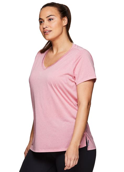 Rbx Active Womens Plus Size Running Workout Short Sleeve Yoga Top