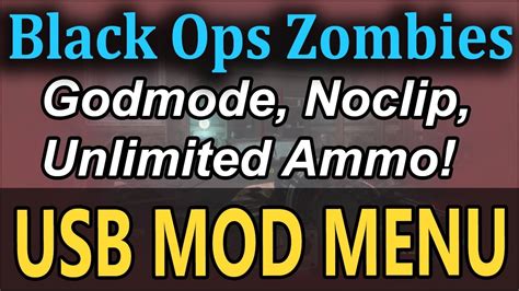 Black Ops Zombies Usb Mod Menu Noclip Raygun And Unlimited Money W