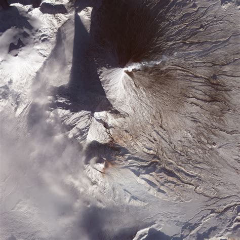 Lava And Snow On Klyuchevskaya Volcano