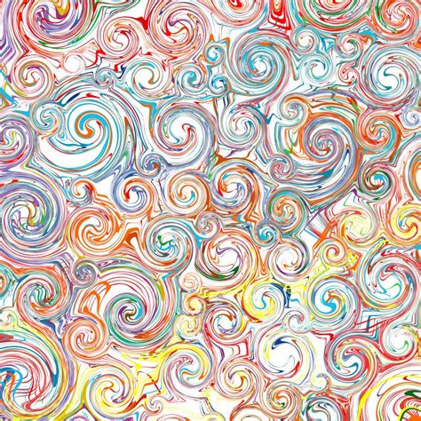 Abstract Rainbow Curved Stripes Color Line Art Swirl Pattern Vector