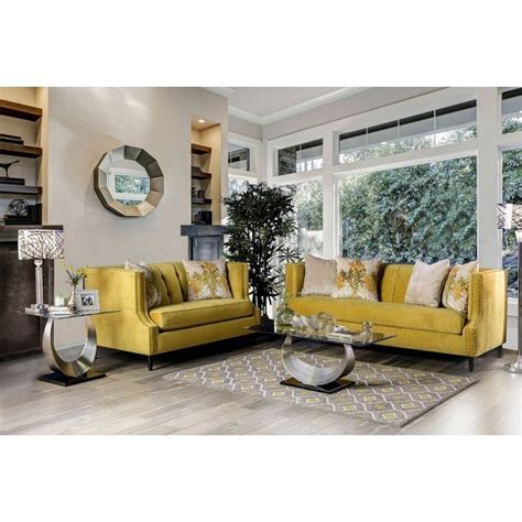 Tegan Living Room Set Royal Yellow By Furniture Of America