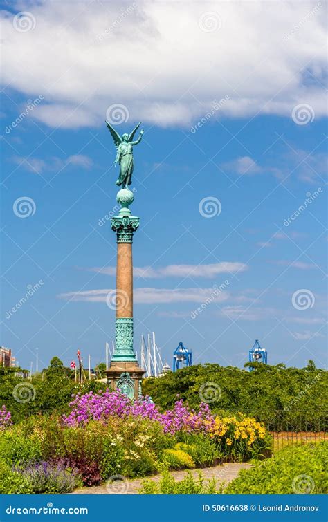 View Of Statue Of Angel Of Peace In Copenhagen Stock Photo Image Of