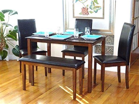 Rattan Wicker Furniture Dining Kitchen Set Of 5 Pcs Rectangular Classic