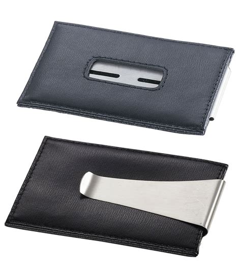 Plastic wallet inserts for money. Visol Oliver Black Leather Money Clip / Card Holder