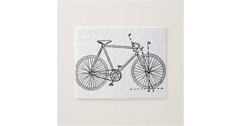 Bicycle Blueprint Jigsaw Puzzle Zazzle