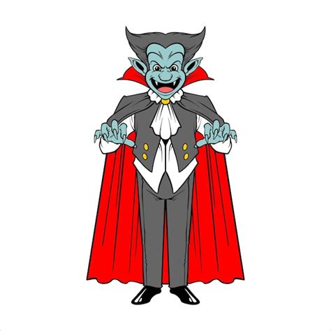 Premium Vector Full Body Dracula Cartoon Character