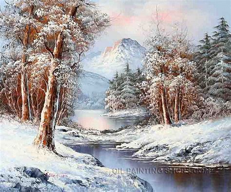 Peaceful Landscape Oil Painting Winter Canadian Forest Oil Painting
