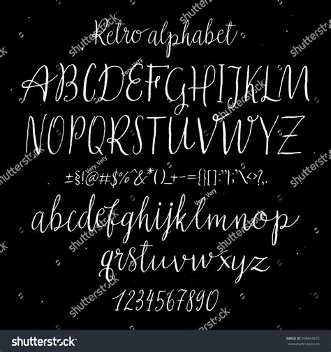 Retro Alphabet Hand Drawn Script Fonts Stock Vector Royalty Free