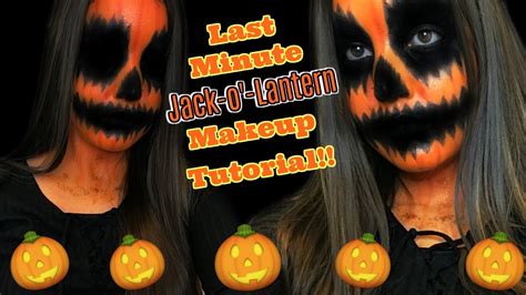 Last Minute Jack O Lantern Makeup Tutorial Halloween 2017 Youtube