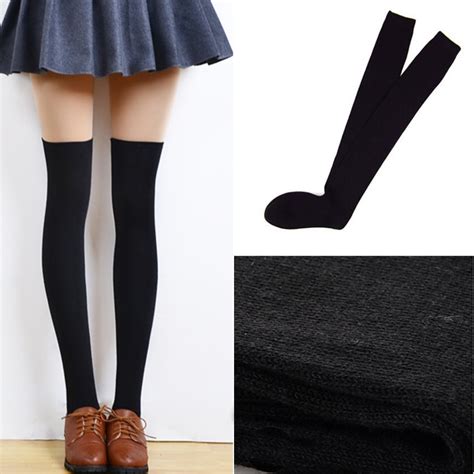 1pair women s sexy warm over knee tights stockings fashion autumn for lady knee high winter