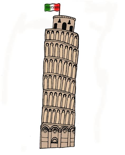 It's so famous that it outshines all other pisa tourist attractions and monuments combined. Leaning Tower Of Pisa Drawing - ClipArt Best