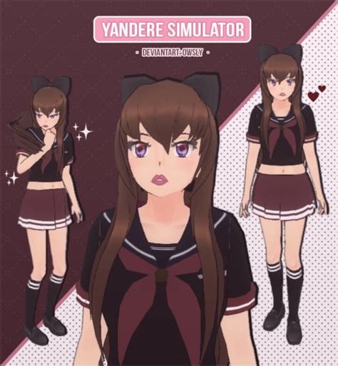 An Anime Character With Long Brown Hair Wearing A Black Shirt And Skirt