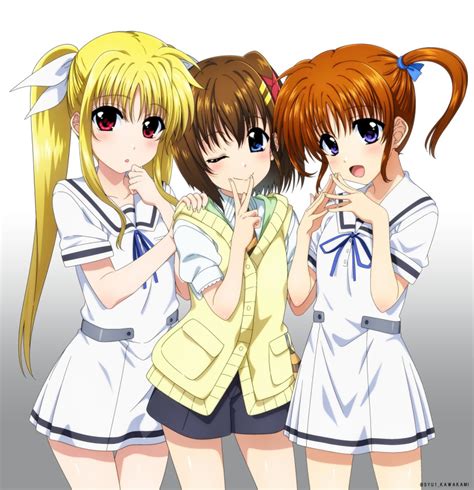 Safebooru 3girls Blonde Hair Blue Eyes Blush Breasts Brown Hair