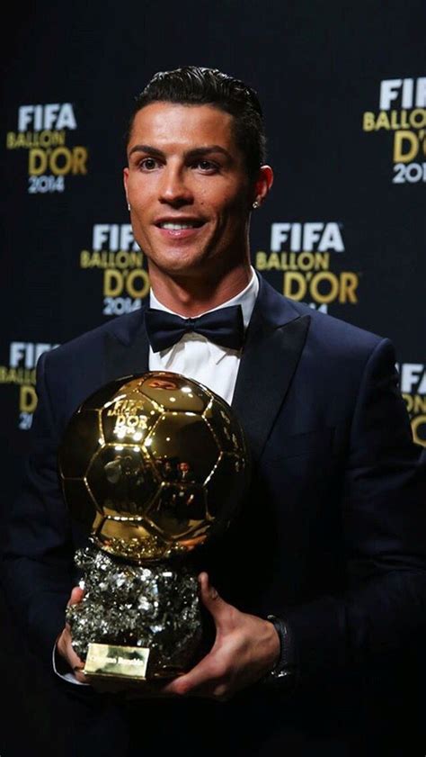 Cristiano Ronaldo And His Fifa Ballon Dor Award 2014 Cristiano