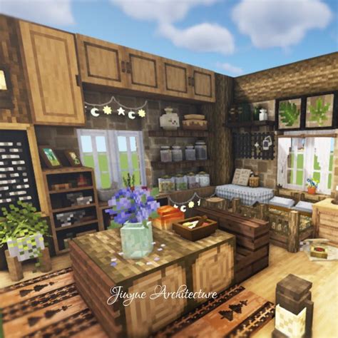 Living Room In Minecraft Big Minecraft Houses Minecraft Kitchen Ideas