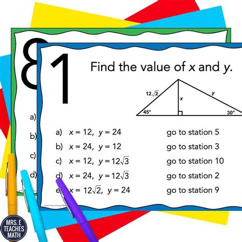 8 Ideas For Teaching Special Right Triangles Mrs E Teaches Math